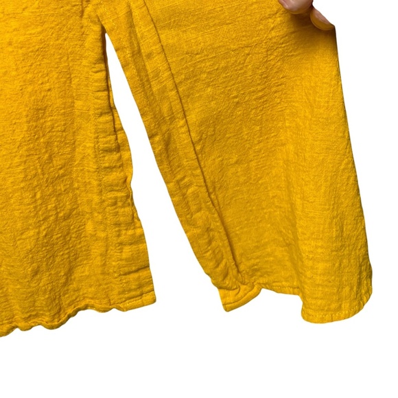 Dilemma Dhun Shroff Turmeric Yellow Hand Woven Organic Cotton Big Shirt OS - Picture 9 of 9